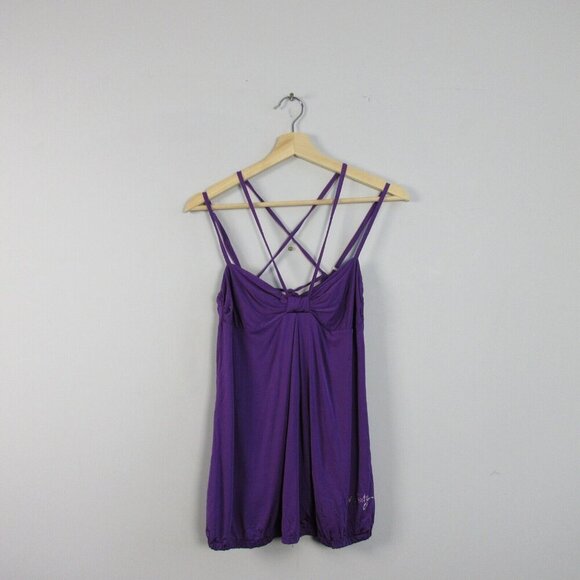 Miss Sixty Tank Top Blouse Women S Purple Viscose Italy Strappy Sexy y2k 90s 116 - Picture 1 of 10